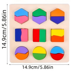 Montessori Educational Puzzle Toys Clock Beading 3D Geometric Boards