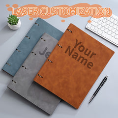 Personalized A4 Faux Leather Folder - Custom Name Option
