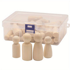 50pcs Wooden Peg Dolls DIY Art Craft Painting Peg Game Home Decor