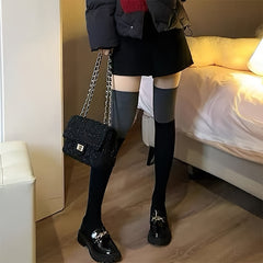 Colorblock Calf Socks College Style All match Knee High Socks