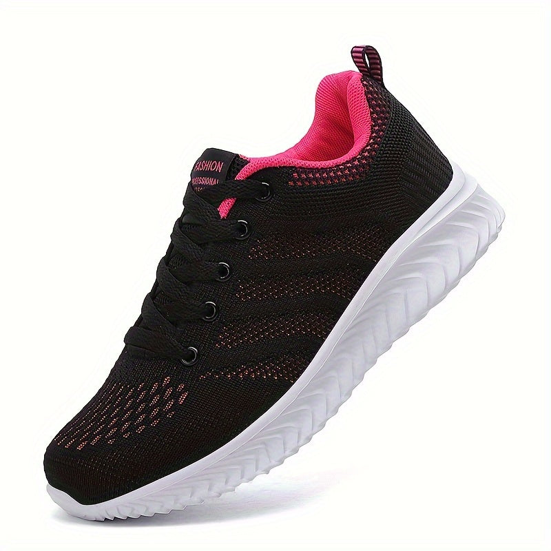 Mesh Flying Woven Running Shoes Lace Up Soft Sole Sports Shoes Women's