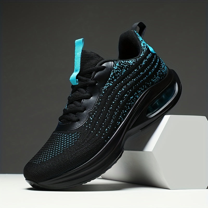 Men's Knit Air Cushioned Lace Up Casual Shoes Lightweight Sneakers