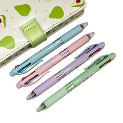 2pcs 4 in 1 Colorful Retractable Multifunction Pens for Students & Office