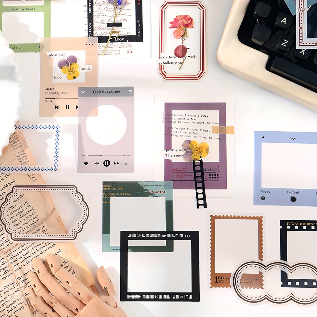 15pcs Time Boundary DIY Decoration Stickers Random Pack for Journaling