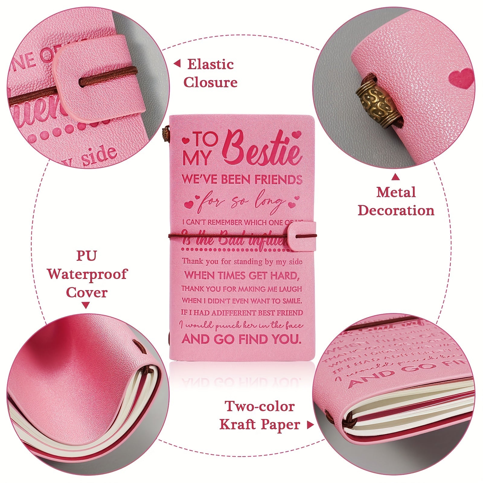 Pink Travel Guide Notebook for Friends and Sisters