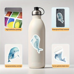 50pcs Whale Marine Organism Stickers for DIY Decoration
