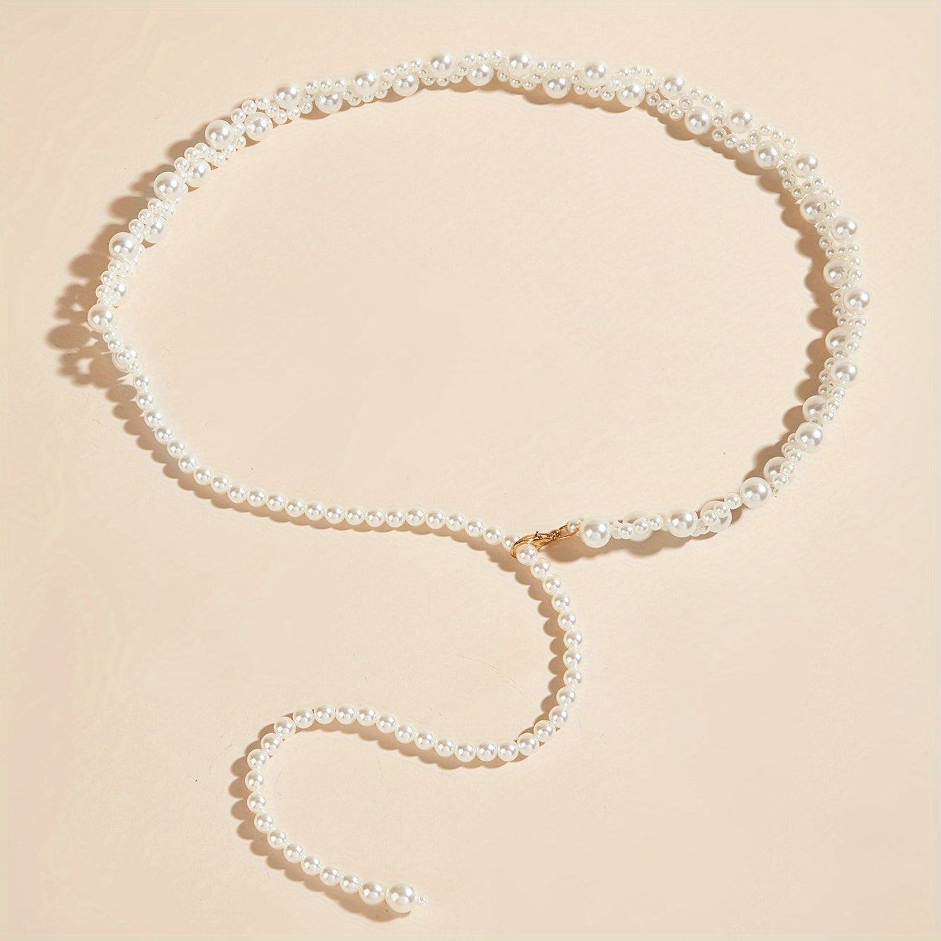 Vintage Faux Pearl Elastic Belt Women Dress Girdle