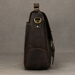 Leather Laptop Briefcase Cowhide Satchel Bag Father's Gift