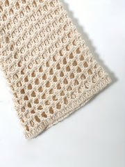 Y2K Crochet Cropped Knit Sweater Crew Neck Flared Sleeve