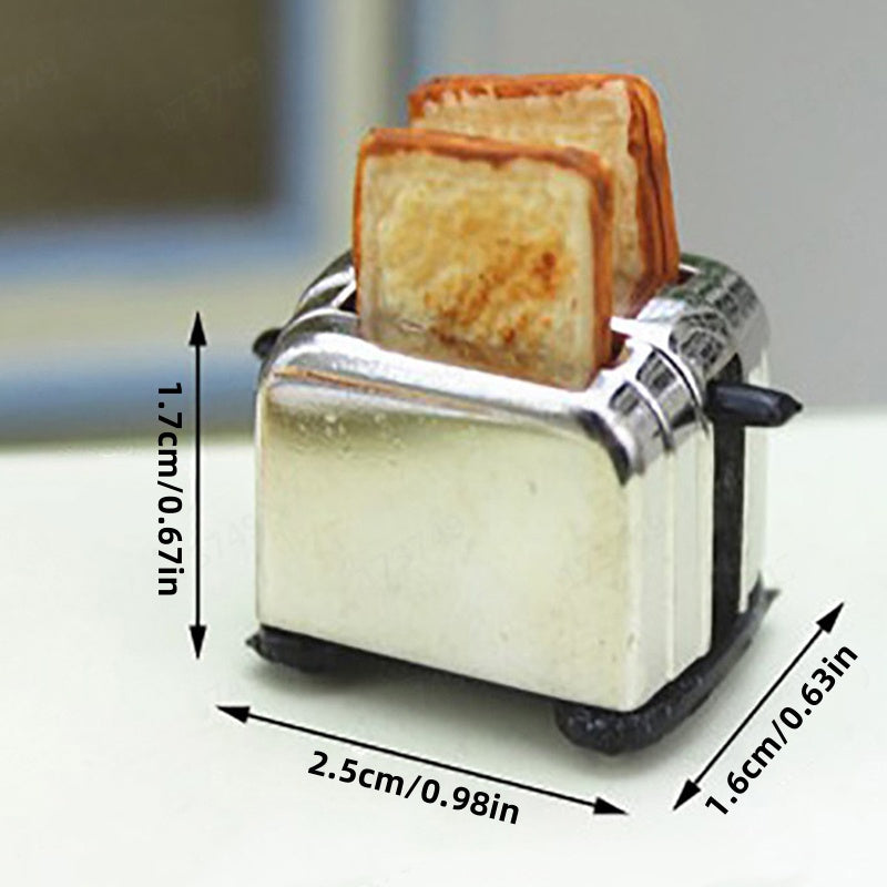 Miniature Dollhouse Bread Maker Set with 2 Bread Loaves