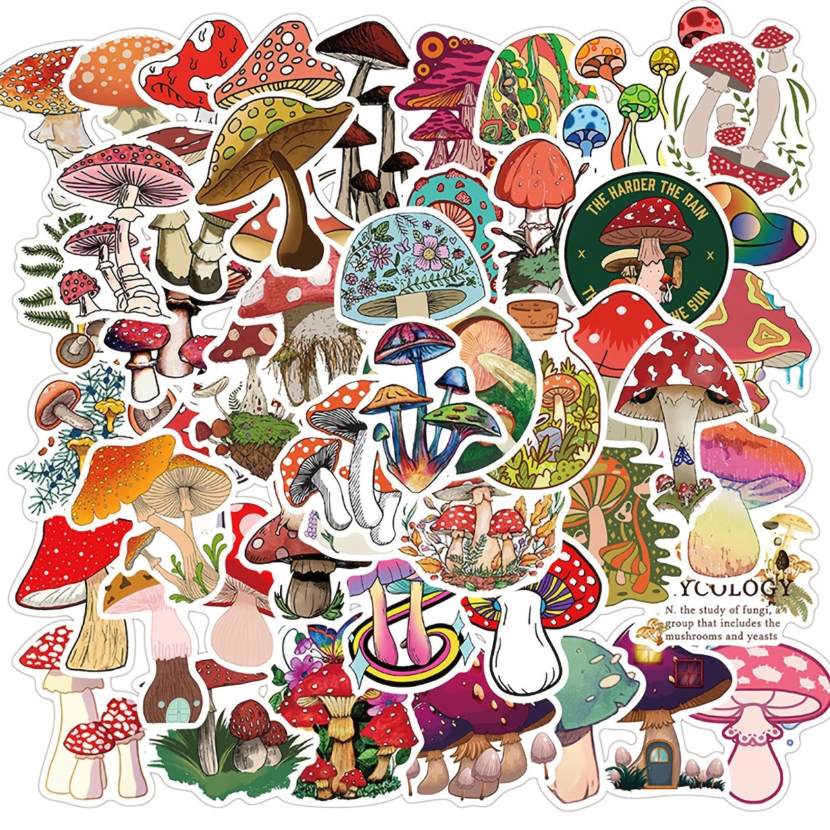 50pcs Doodle Stickers Waterproof for Journals Suitcases Phones