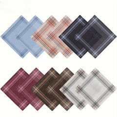 10pcs Classic Plaid Handkerchiefs for Gentlemen - Enhance Your Style