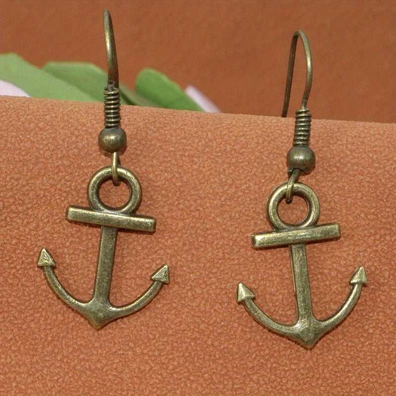 Retro Silvery Anchor Earrings & Fashionable Jewelry for Women
