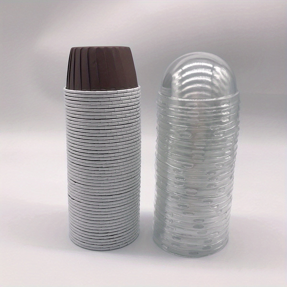 50pcs Cake Cups With Lids Heat Resistant Cake Paper Holder