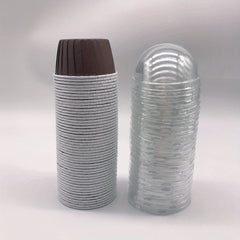 50pcs Cake Cups With Lids Heat Resistant Cake Paper Holder
