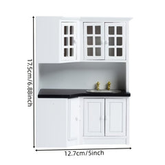 1:12 Dollhouse Kitchen Cabinet and Sink Counter Figurine Gift