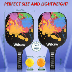 Pickleball Racket Set with 2 Paddles, Balls, Sweatbands - Control & Comfort