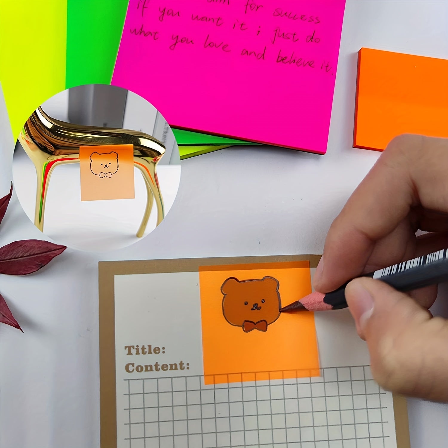 Transparent Sticky Notes Waterproof Memo Paper Size 7 Combination Pack