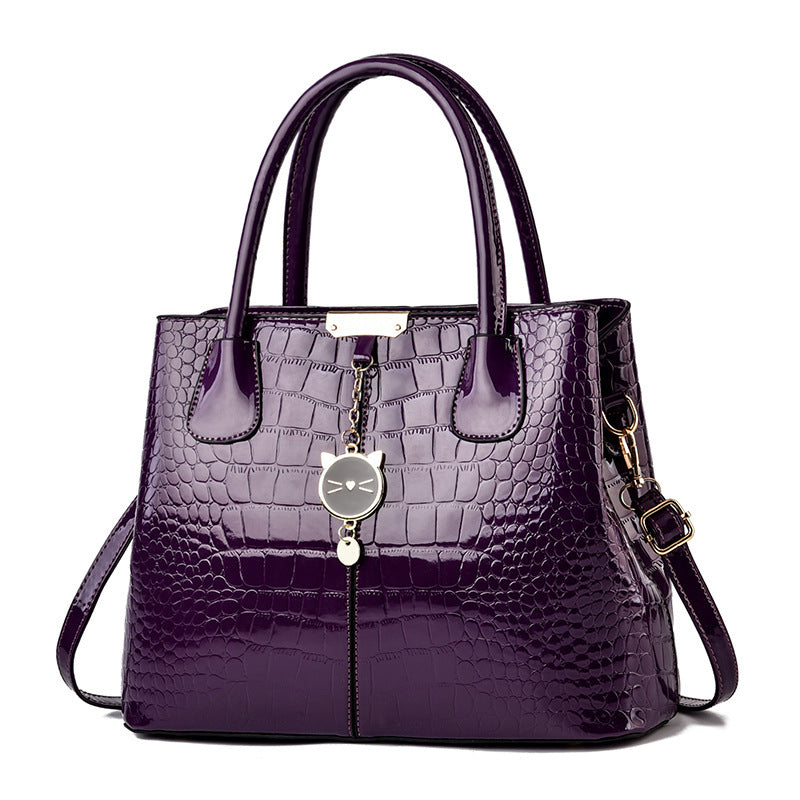 Crocodile Embossed Handbag PU Leather Shoulder Bag