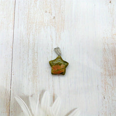 Natural Crystal Star Pendant Healing Gemstone Men