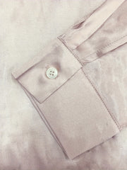  Solid Satin Long Sleeve Button Up Blouse