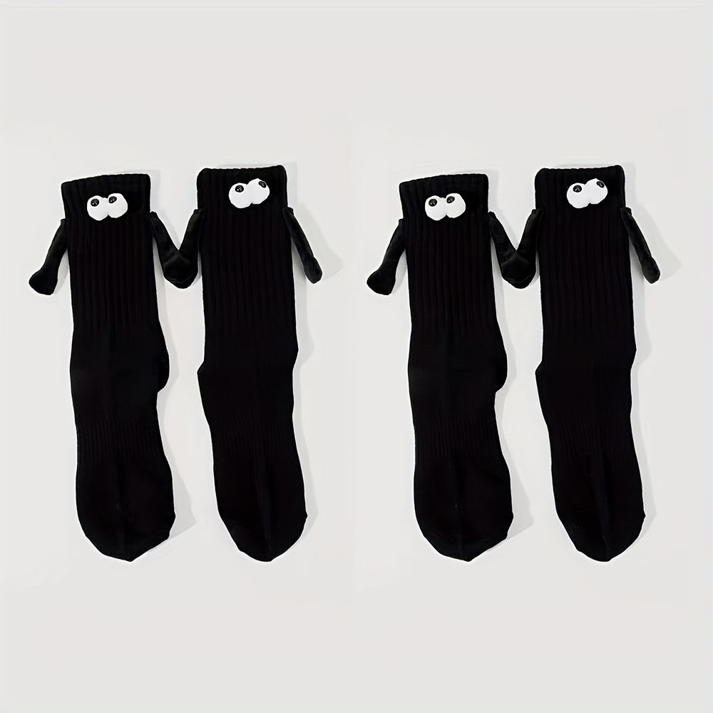 Cute Cartoon Socks With Magnetic 3D Dolls - Couple's Cotton Socks