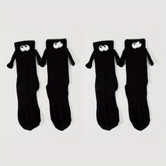 Cute Cartoon Socks With Magnetic 3D Dolls - Couple's Cotton Socks