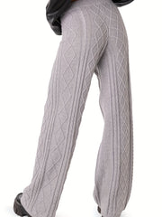  Street Style Sweater Pants Elastic Drawstring High Rise