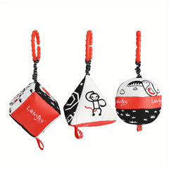 3pc Baby Rattle Plush Toys Set Sensory Cloth Ball