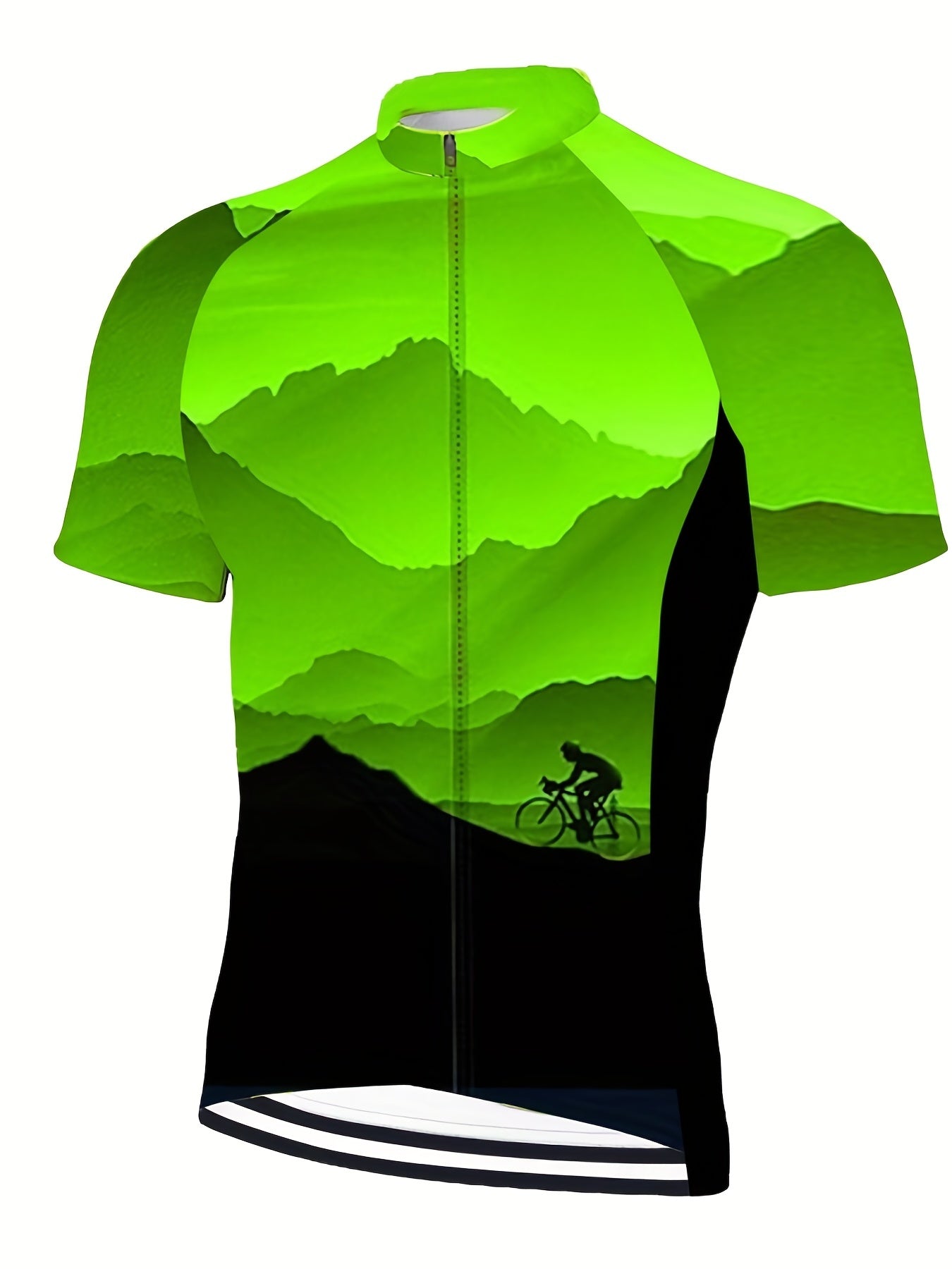 Men's Mountain Print Cycling Jersey Quick Dry Bike Shirt