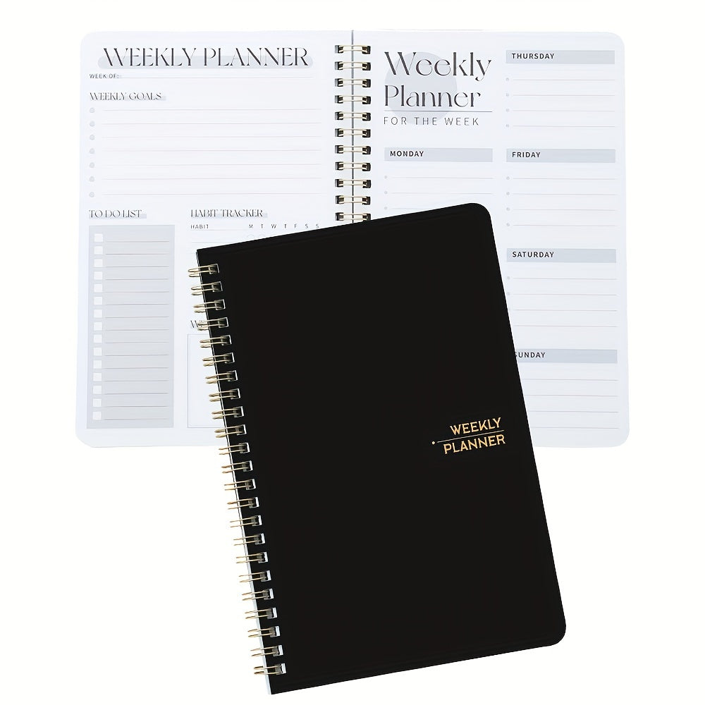 Undated Weekly Planner Hardcover Notebook Habit Tracker To Do List