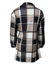 Preppy Plaid Shirt Jacket Button Up Casual Shacket For Spring & Fall Women's