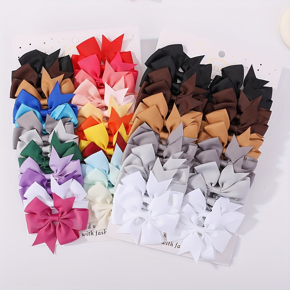 24pcs Baby Girls Bowknot Hair Clips Headwear Party Accessories