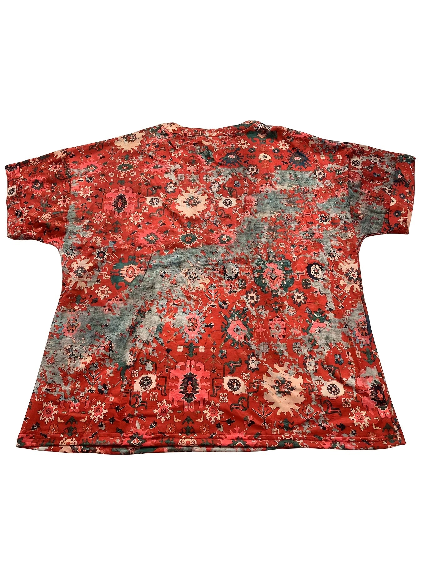  Boho Blouse Women's Plus Floral Print Top