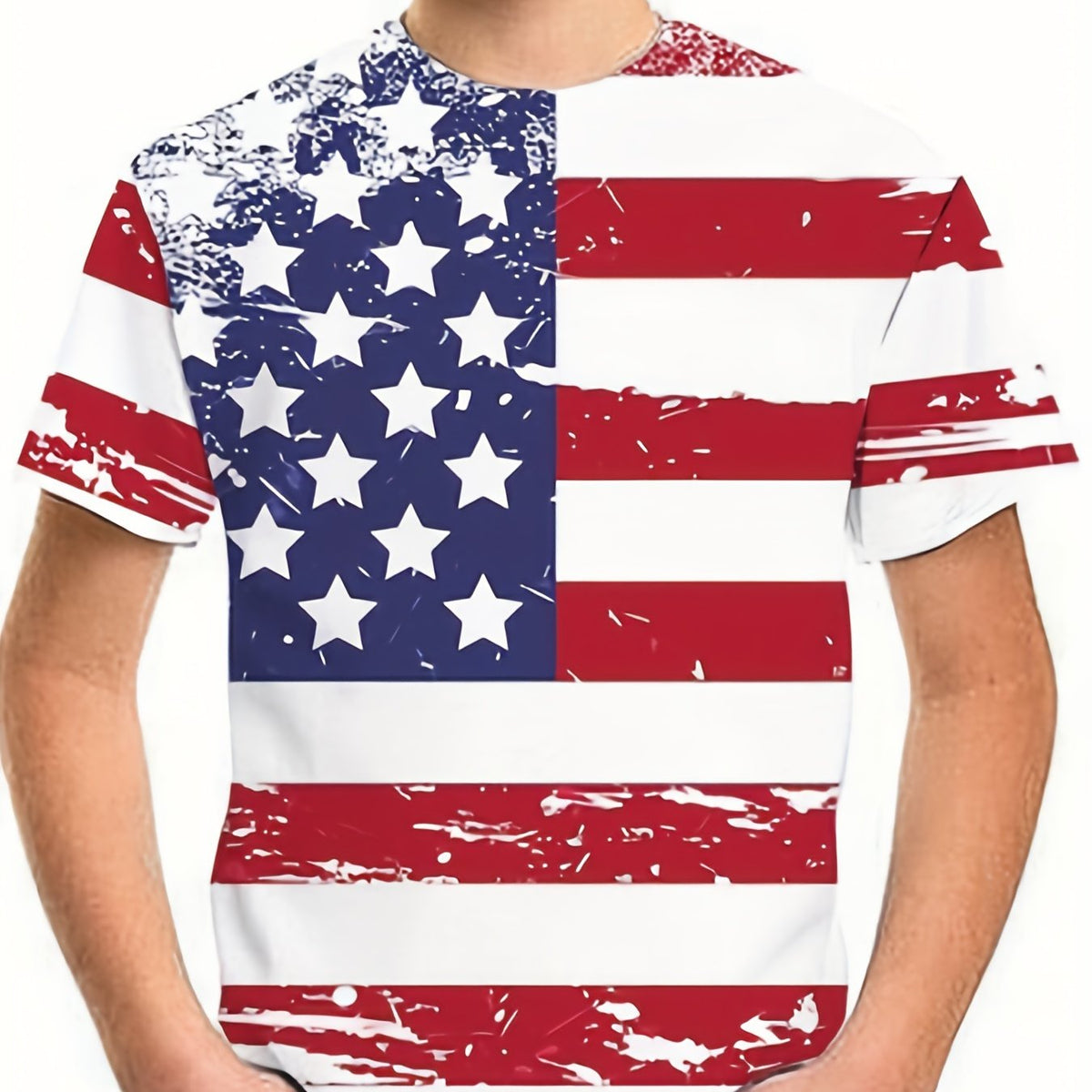 Vintage American Flag Tee for Boys - Breathable & Stretchy - Ideal for Summer