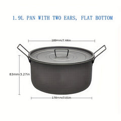 9L Titanium Pot with Foldable Handle & Lid for Camping - Outdoor Tableware