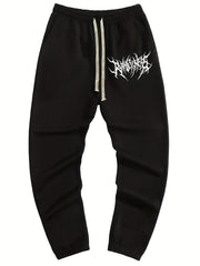 Graphic Pattern Joggers Men's Casual Loose Fit Drawstring Pants