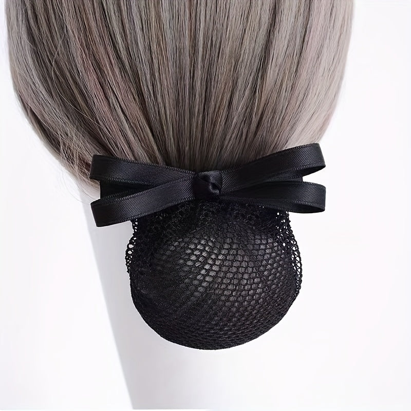 Women's Bow Hair Clip Hair Bun Ponytail Clip Nurse Lady Dance Work Headdress