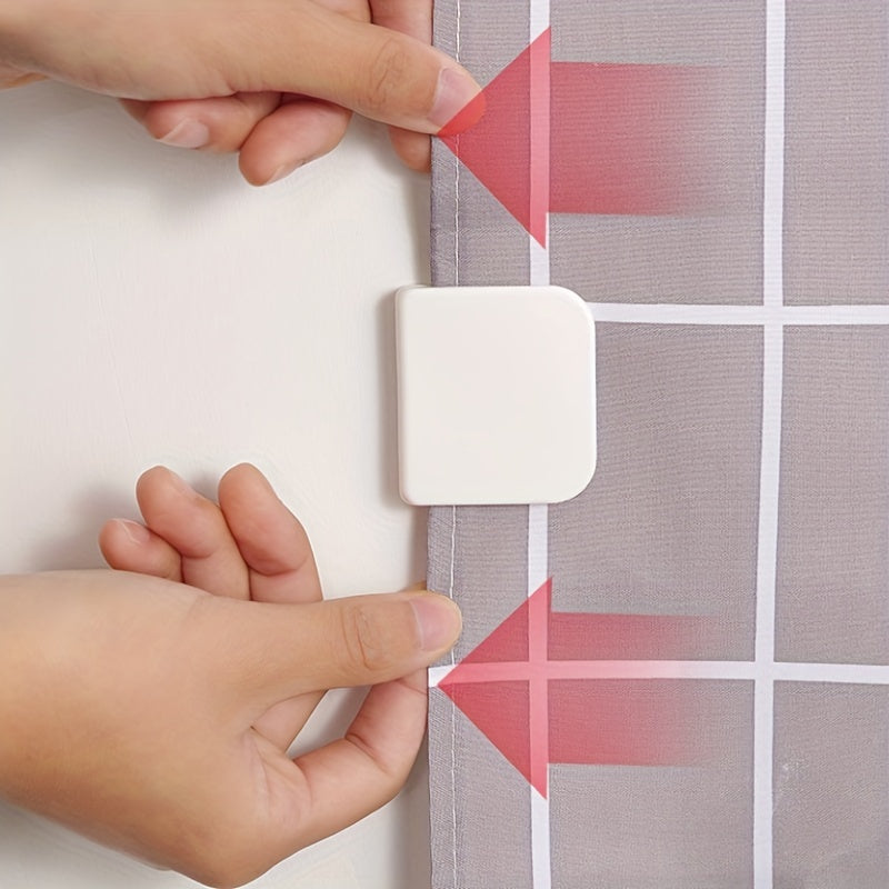 2pcs Adhesive Shower Curtain Clips, Prevent Splashing, Secure Curtains