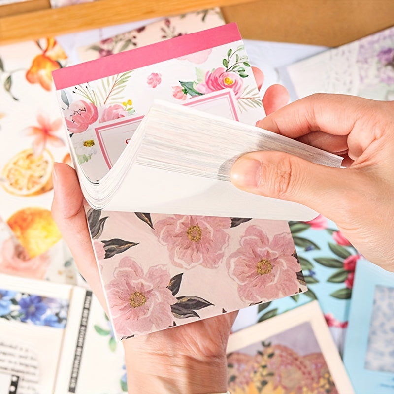 100pcs Vintage Flowers Pattern DIY Scrapbook Paper Background