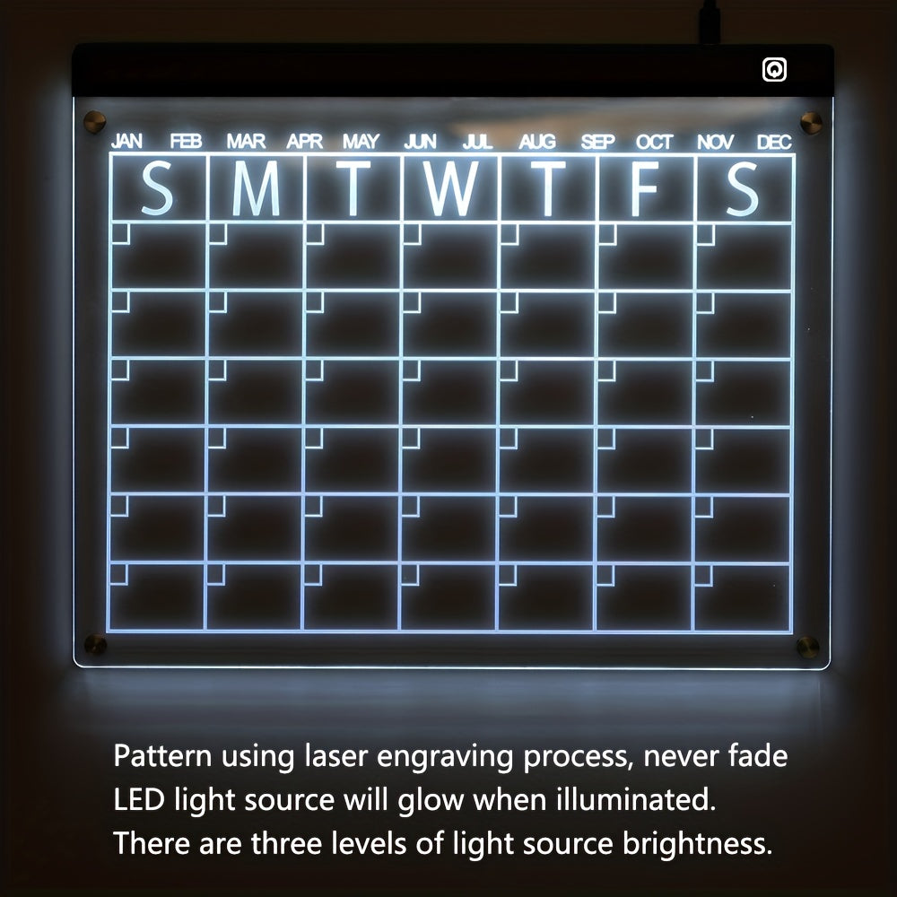 LED Acrylic Calendar Set for Fridge & Office Planning
