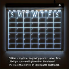 LED Acrylic Calendar Set for Fridge & Office Planning