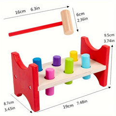 Wooden Shape Pounding Table for Children - Cognitive Development Toy