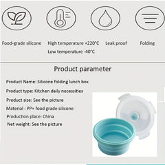 Portable Silicone Lunch Box for Office and School Microwave Safe