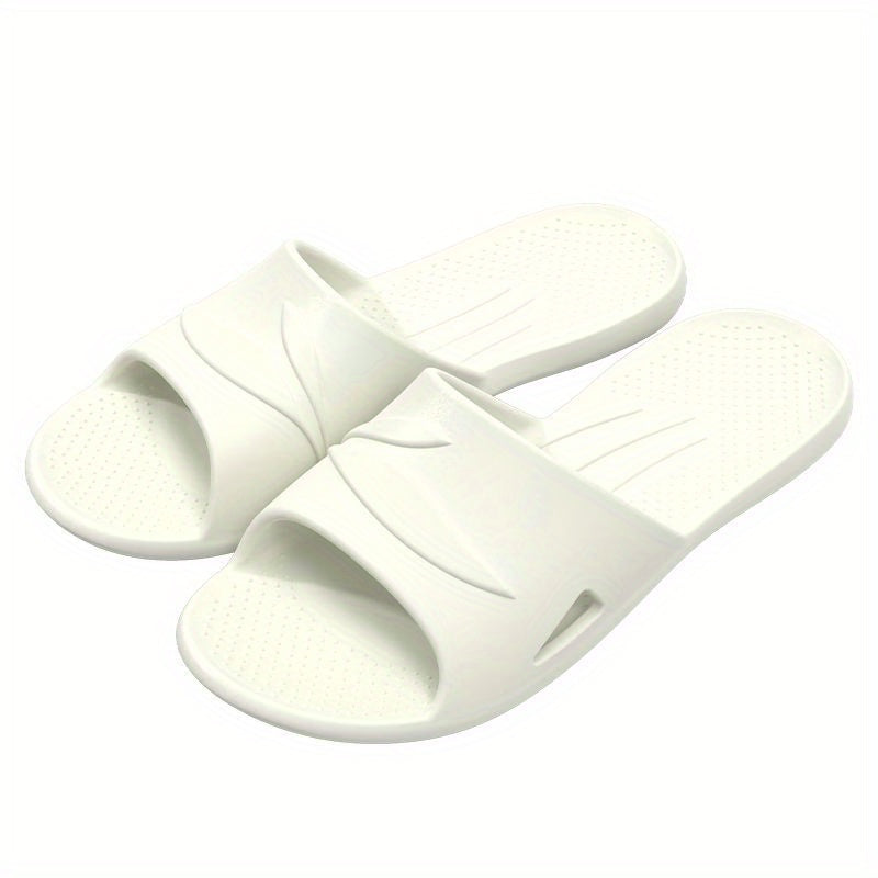 Men's Embossed Slides Non Slip Slippers Open Toe Shoes