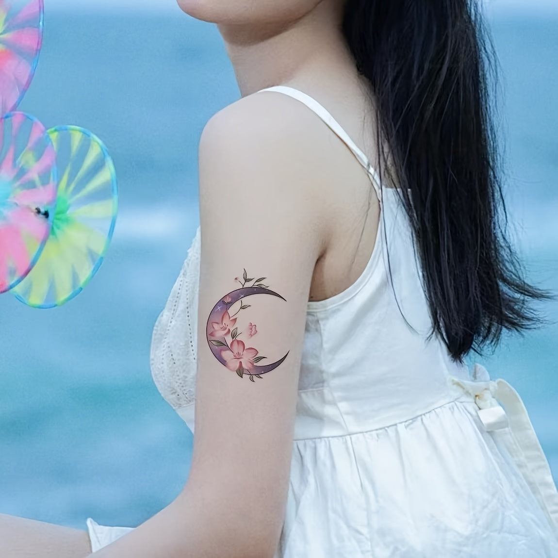 Colorful Lotus Tattoo Stickers Waterproof Temporary Tattoos