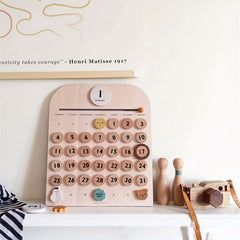 Wooden Calendar Montessori Reusable Magnetic Puzzle Learning Tool