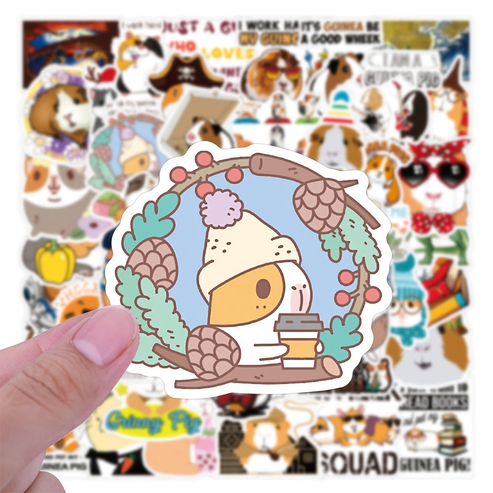 50 PCS Guinea Pig Doodle Stickers for Laptop Phone Skateboard