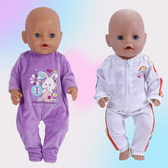 Doll Clothes Set for 18" Dolls - Rabbit Suit and Rainbow Costume