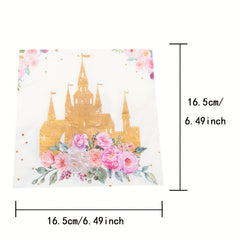 Princess Birthday Party Pink Dinnerware 17 Plates And Luncheon Napkins
